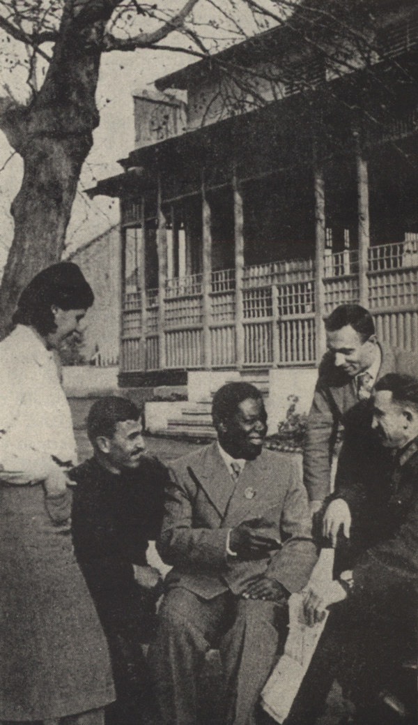Bashir Shambe among some of his friends.