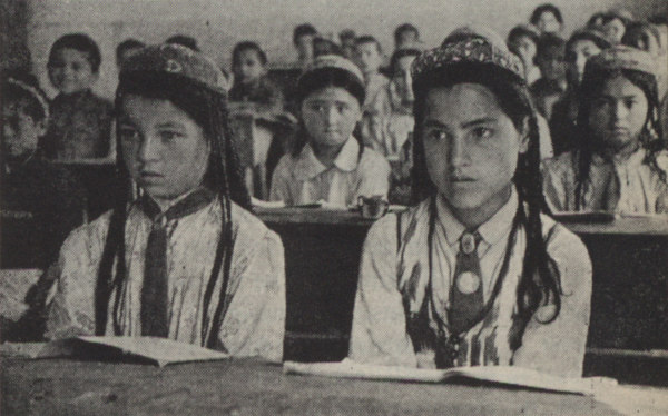 Students in a collective farm school