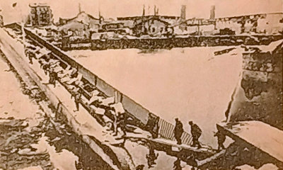 Troops cross bridge over Spree